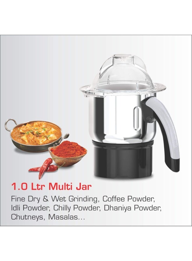 فيديم Vidiem Jumbo Mix Pro 1000W Mixer Grinder (Black) | 3 Leakproof Jars | Self-Locking Jars for Wet & Dry Grinding | Double Lid Lock | 1-Year Warranty | Heavy-Duty Motor - Image 2